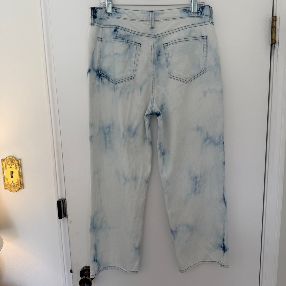 L AGENCE June Ultra High Rise Cropped Jeans Light Wash Tie Dye Size 30 - Picture 5 of 10